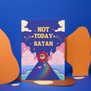 not today satan post card