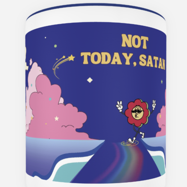 not today satan retro aesthetic mug