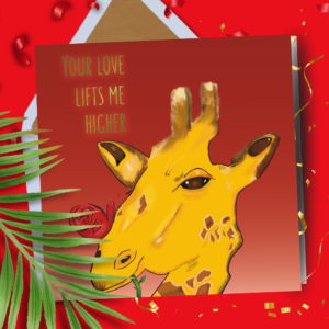 cute giraffe anniversary love card