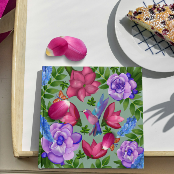 square floral sketch book