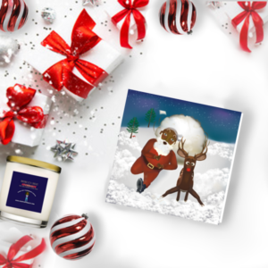 funny santa and rudolph christmas card