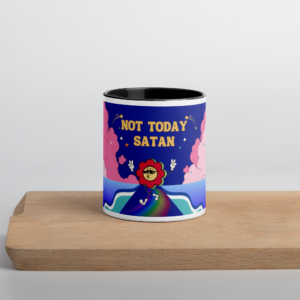 not today satan retro aesthetic mug