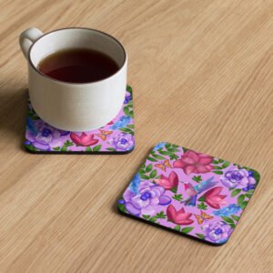 floral hummingbird coasters